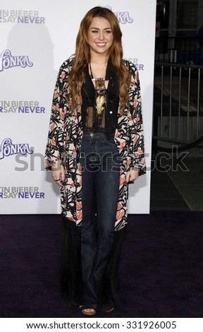 February 8, 2011. Miley Cyrus at the Los Angeles premiere of \