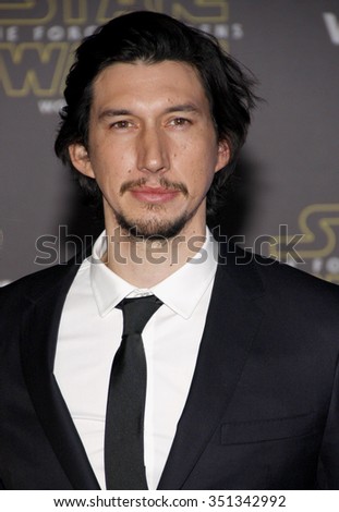 Adam Driver at the World premiere of \'Star Wars: The Force Awakens\' held at the TCL Chinese Theatre in Hollywood, USA on December 14, 2015.