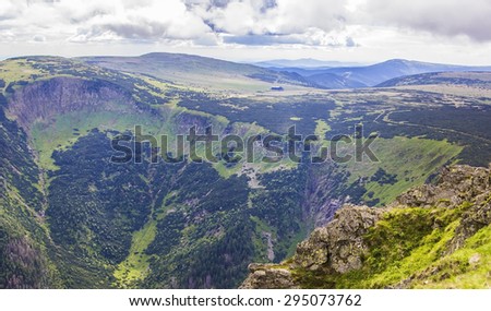 perfect background mountain landscape on the border of Czech Republic and Poland