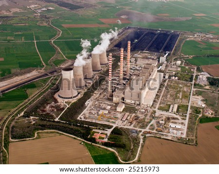 Power plant aerial view