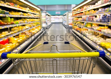 cart at the grocery store