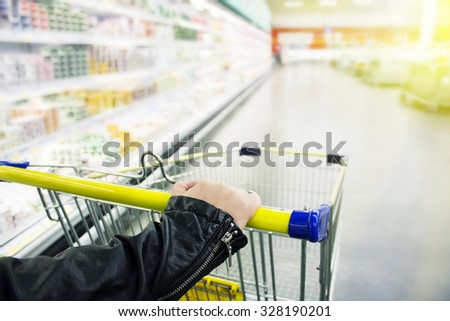 cart at the grocery store