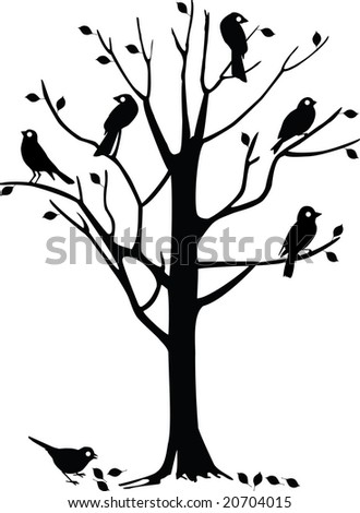 tree silhouette vector. of a tree silhouette with