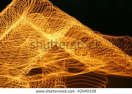 Abstract digital image of moving lights.