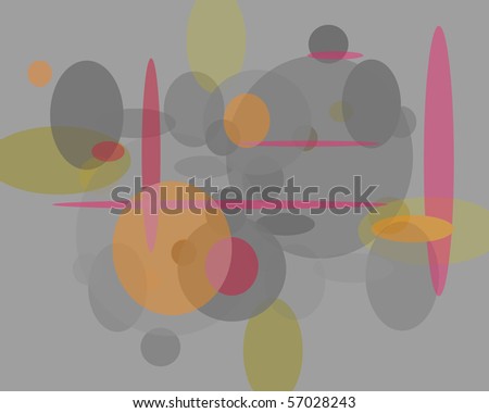 Subtle abstract digital painting with gray orbs and pastel colors, for use as a background.