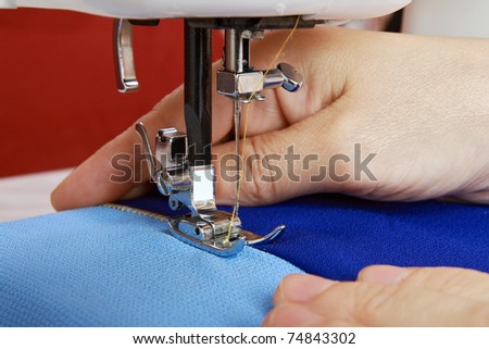 Stapling tissue using the sewing machine