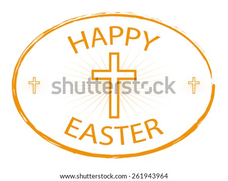happy easter jesus cross symbol isolated background vector illustration