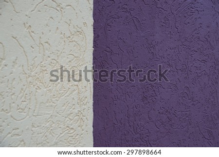 Two color decorative wall. One side focus and other blur  Milk and violet color mix