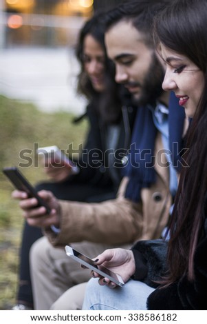 Group people with mobile phone