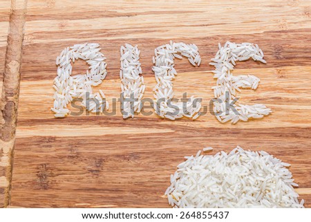 The word rice from rice beans