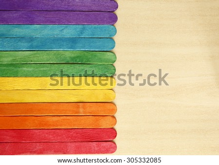 Color wood ice-cream stick art frame background