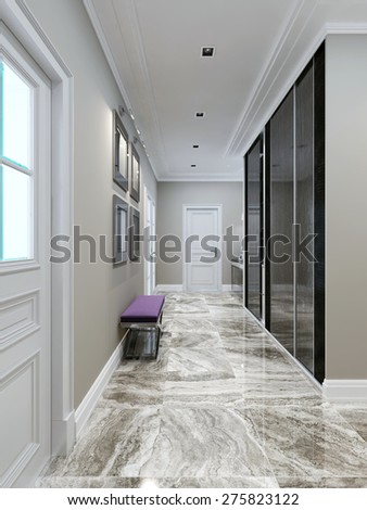 Modern corridor design. 3d render