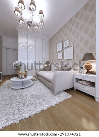 guest room modern style. 3d visualization