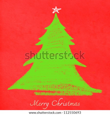 christmas card ,christmas tree painting