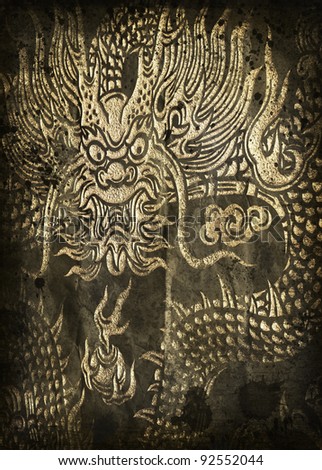 dragon pattern on old paper
