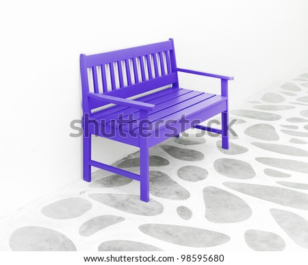 violet chair and decoration floor ,white room