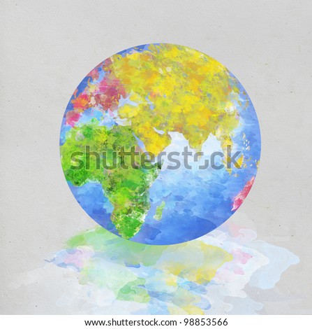 colorful globe painting on paper