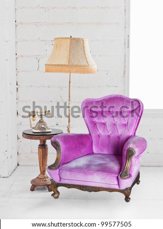 single sofa in white room