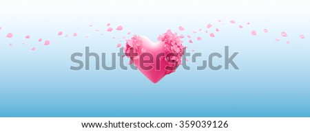 Butterflies forming a love - blue background