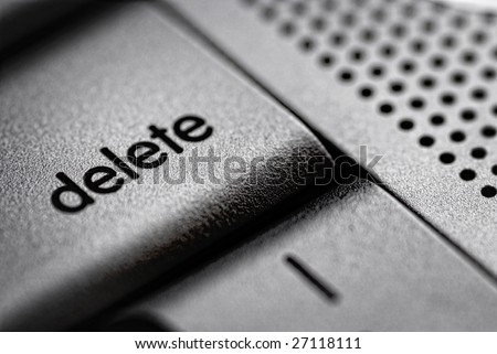 Delete key from a silver laptop