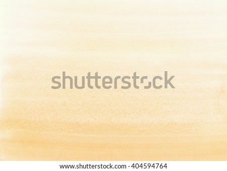 Beige, yellow creamy abstract watercolor drawn hand background. Light brown watercolour ombre texture. Hand-painted backdrop frame pearl, sand colored.