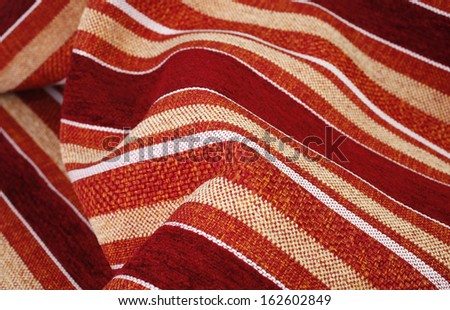 Wrinkly striped textile material woven cloth