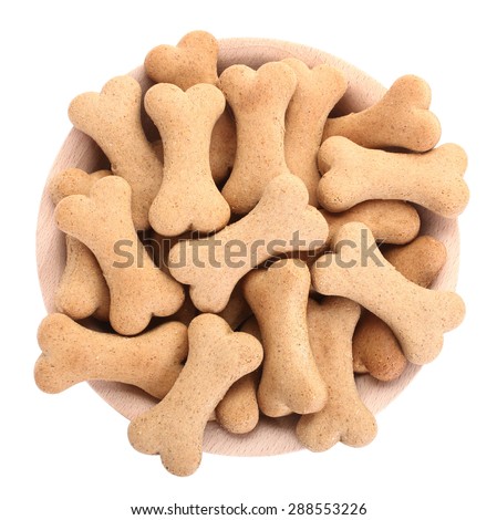 Snack for dogs biscuits shaped as bone