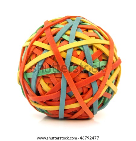 Ball made of colorful rubber bands