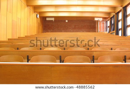 Empty lecture hall classroom
