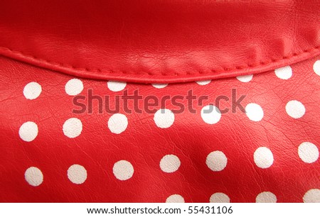 Red leather fashion bag detail