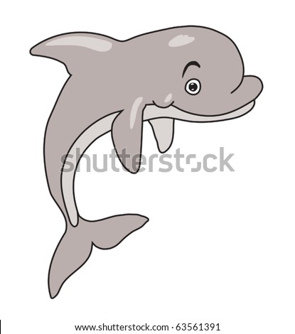 Dolphin Cartoon Vector Illustration - 63561391 : Shutterstock