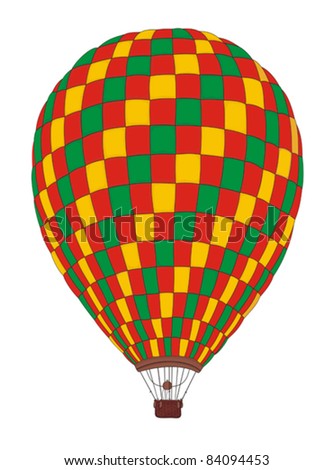 Hot Air Balloon Vintage Vector Illustration