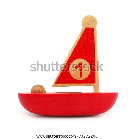 Wooden Toy Sailboat Wooden toy sailboat - stock