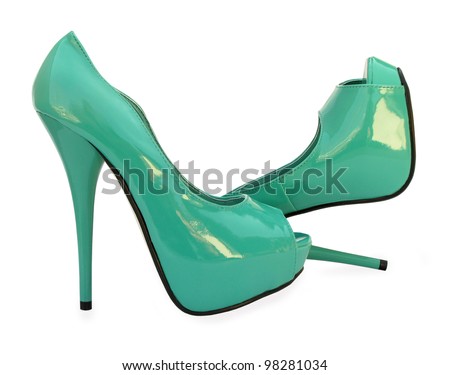 Sky blue open toe high heels pump shoes