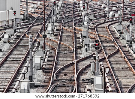 Rail tracks in depot, Kiev