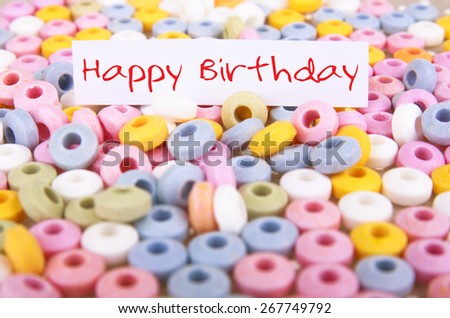 Small candies and inscription - Happy Birthday