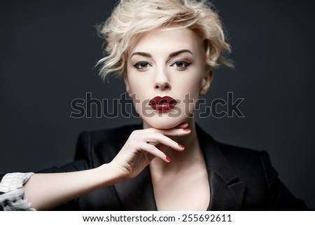 closeup portrait of a beautiful woman with beauty face and clean face skin