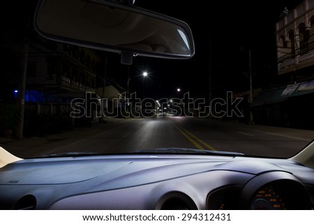 Front view car at night , use as a background or for product presentation\
related Images.