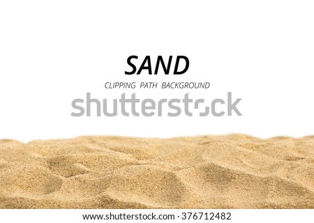 Clipping path beach background. Isolated clean sand.