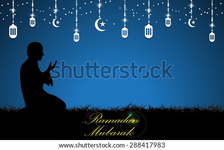 vector muslim prayer ramadan mubarak concept background