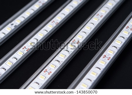 Led stripes on black background. High resolution