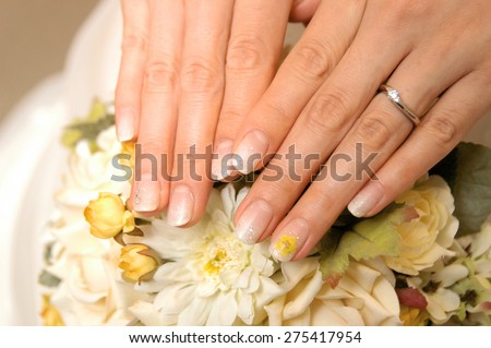 Wedding receptions, two people of the wedding ring