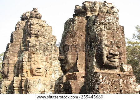 Mysterious faces at Bayon temple