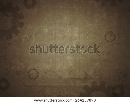 Brown steampunk wallpaper with cogs