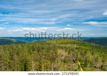 Panorama about the Black Forest from the Friedrichsturm, Baden height, Baden-Baden, Black Forest, Baden-Wurttemberg, Germany, Europe