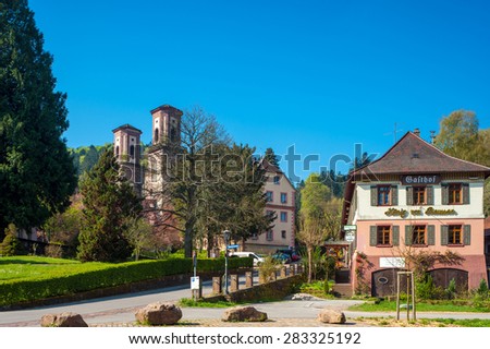 FRAUENALB, GERMANY - APRIL 20, 2009: The monastery ruins Frauenalb. The monastery Frauenalb is a former Benedictine monastery dating from the year 1180.
