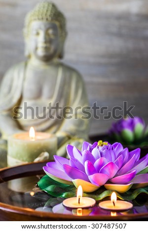 Meditation Buddha statue with lotus