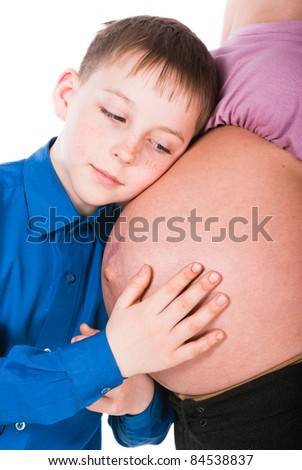 ... and hair salons, and stuff. (No, I didn't have a subscription!) stock photo the boy listens to his pregnant mother s belly 84538837 ... and hair salons, and stuff. (No, I didn't have a subscription!)
