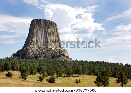Devils Tower National Monument located in Wyoming, USA.