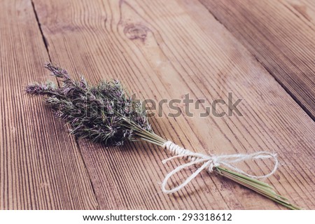 Fresh bouquet Herbs on the wooden table